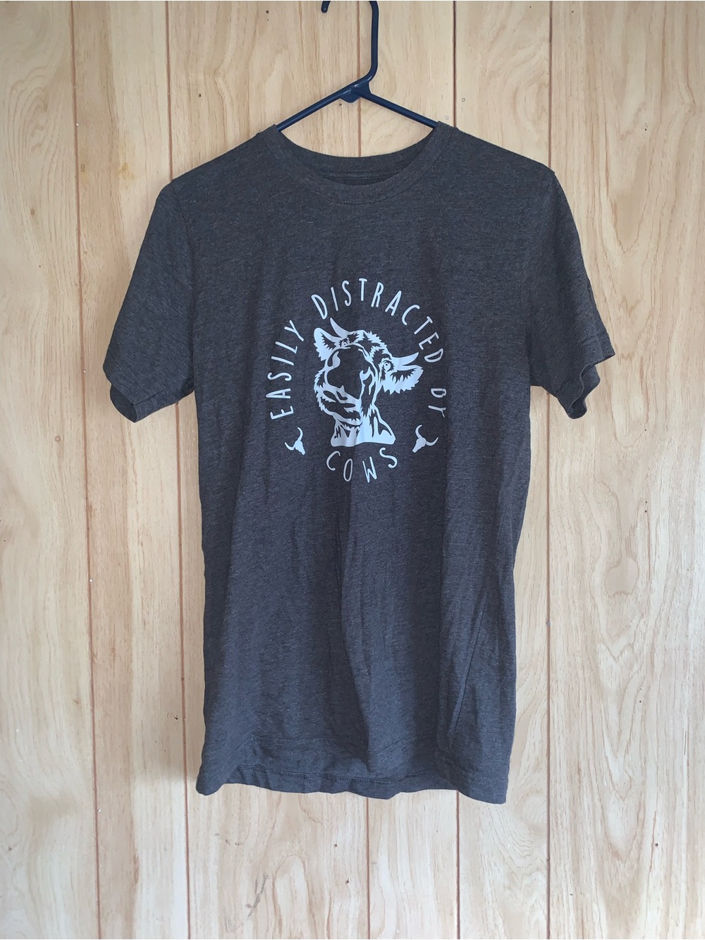 Easily Distracted By Cows Graphic Short Sleeve Tee - Charcoal